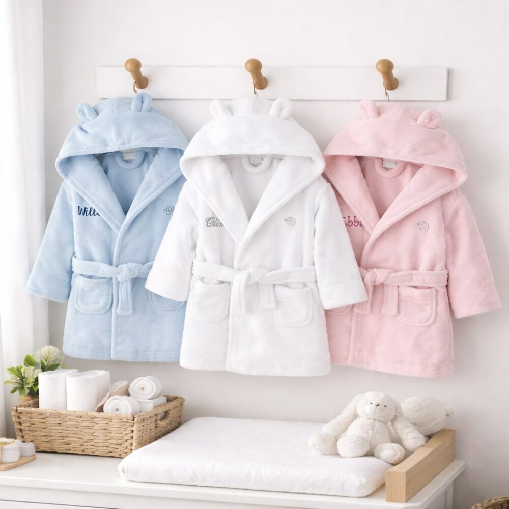 bathrobe-baby-with-name Babybadekåpe med navn, Plushy