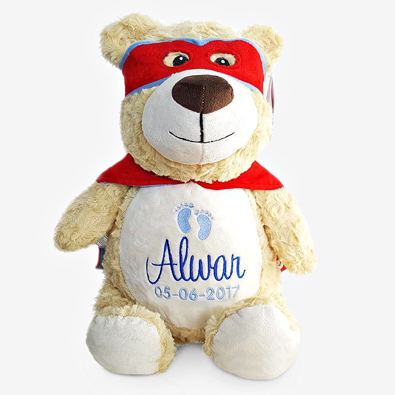 Superhelt-teddybjørn med navn