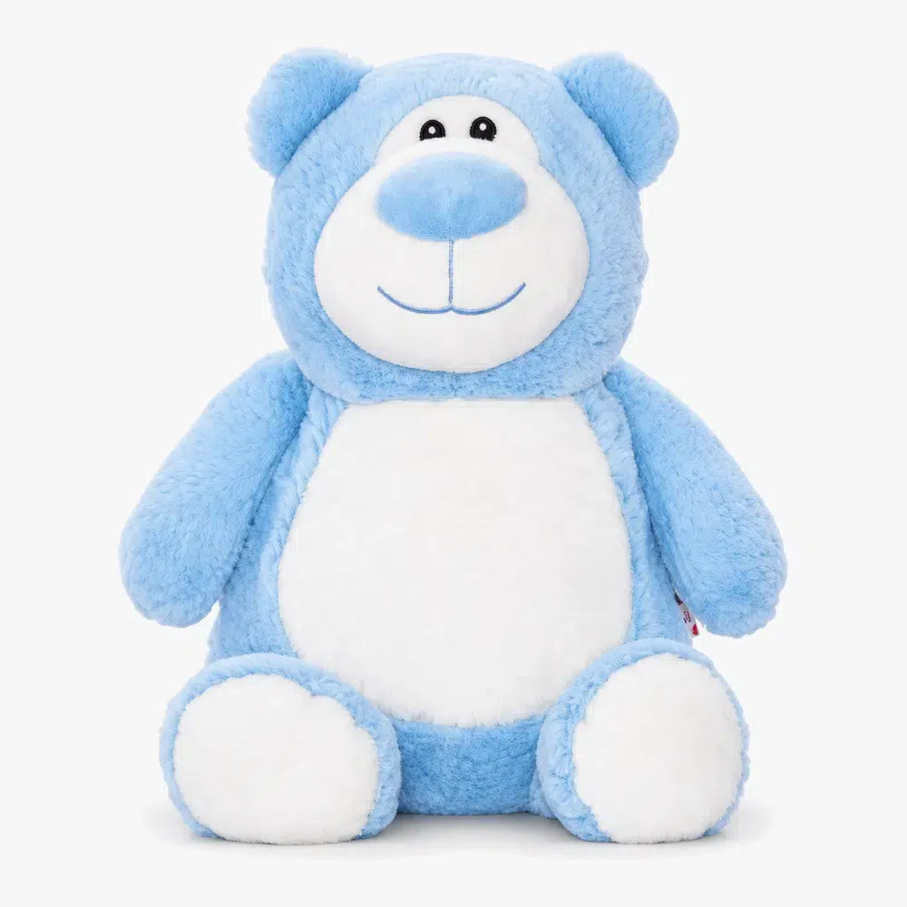 Blå teddybjørn med navn – Bernard