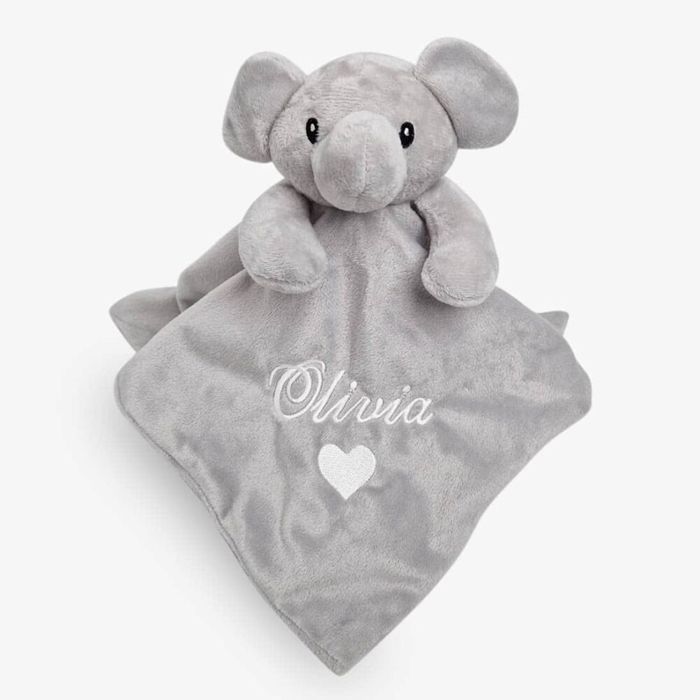 Elephant baby comforter with name - Jumbo Elefantkoseklut med navn – Jumbo