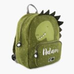Barneryggsekk med navn og dinosaurmotiv