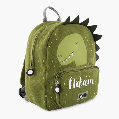 Barneryggsekk med navn og dinosaurmotiv