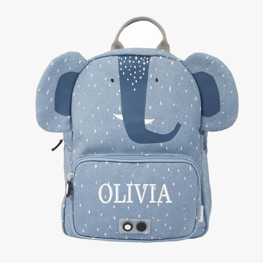 Personalized backpack with name and Elephant motif Ryggsekk med navn og elefantmotiv