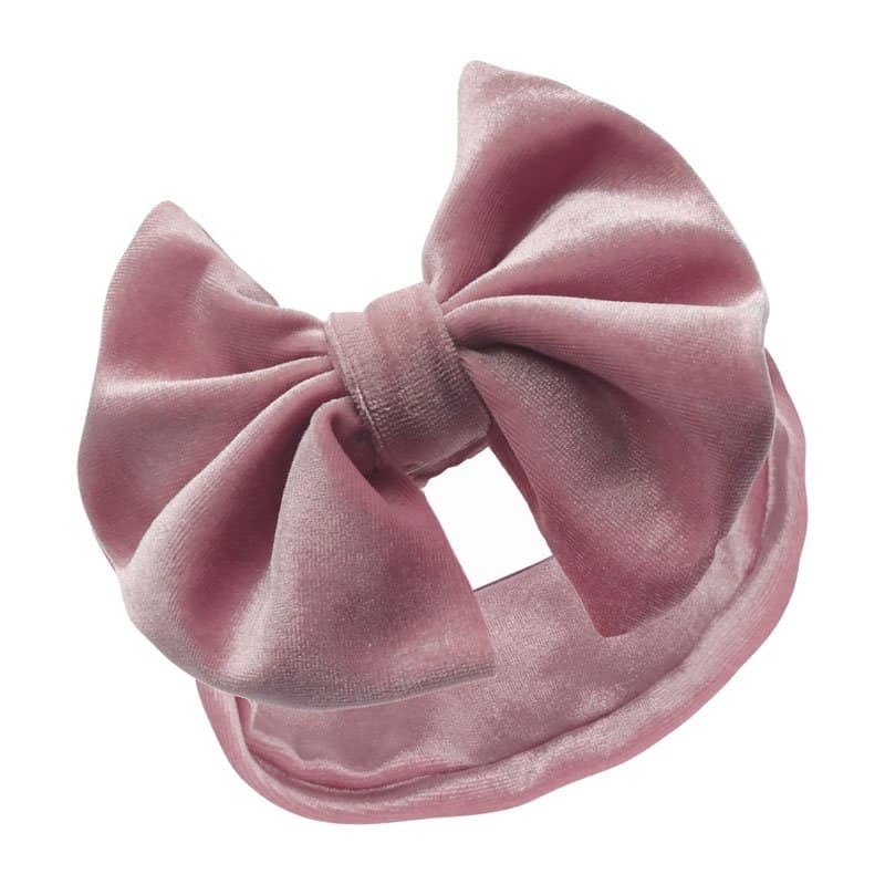 Light pink baby headband in velour Lyserosa hårbånd i velur til baby