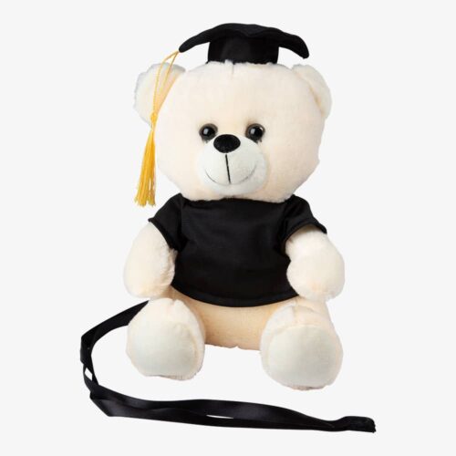 Teddybjørn med svart studentlue
