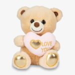 Teddybjørn «Love you» med rosa hjerte