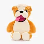Bulldog med brodert navn