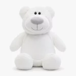 Hvit teddybjørn med navn – Edward